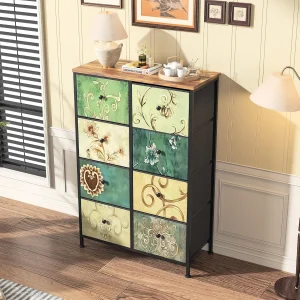 Vintage Floral 8-Drawer Dresser
