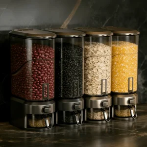 Rice bucket with measuring cup